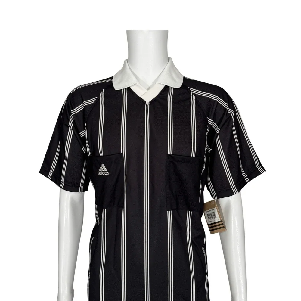 Adidas Referee Jersey Mens Large Black New Vintage CPA Pro‎ JSY Soccer Y2K
